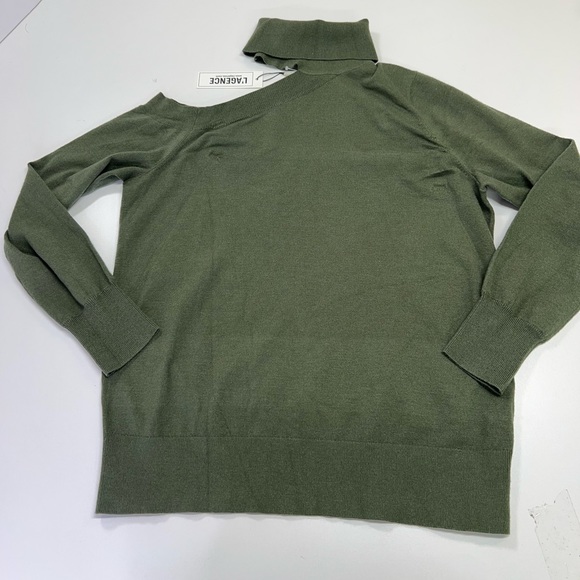 L'Agence Easton One Shoulder Sweater New with Tags Size Large Dark Green - Picture 15 of 16